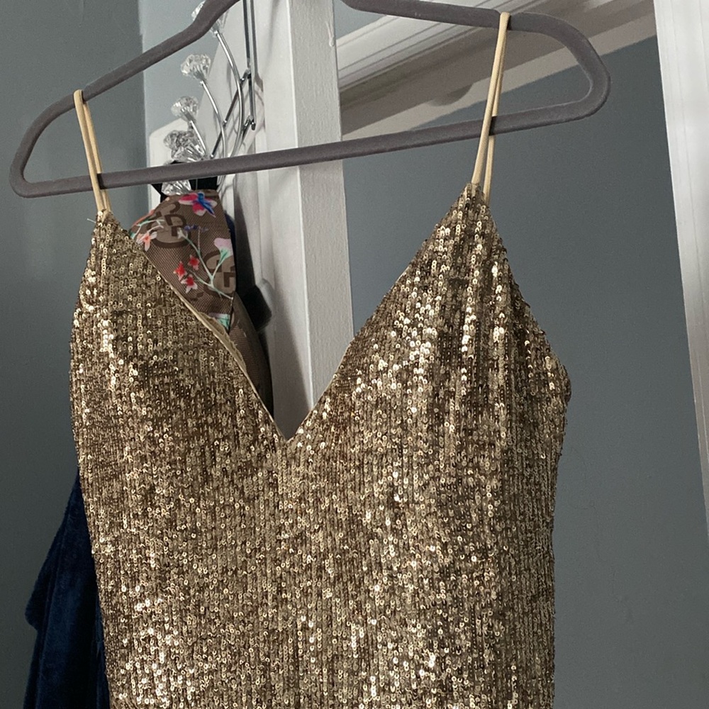 Gold side split dress worn once